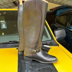 Black Leather Riding Boots